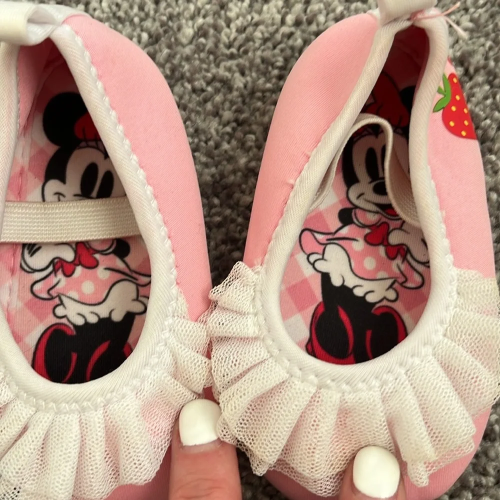Disney Pink Minnie Mouse Slip Ons Size 12-18 Months